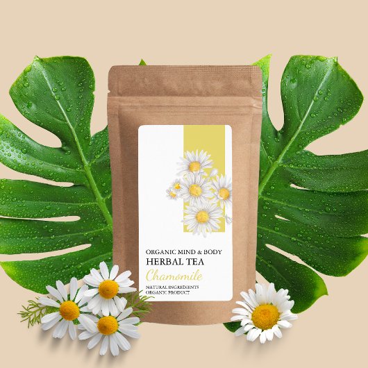 Étiquette d'entreprise de thé à base de plantes de