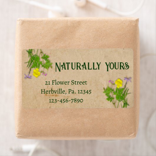 Étiquette d'entreprise fleur sauvage (En situation)