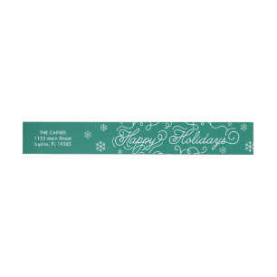 Étiquette d'enveloppe d'adresse de vert de Noël