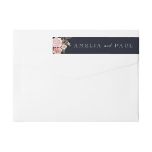 Étiquette d'enveloppe de mariage à l'aquarelle flo