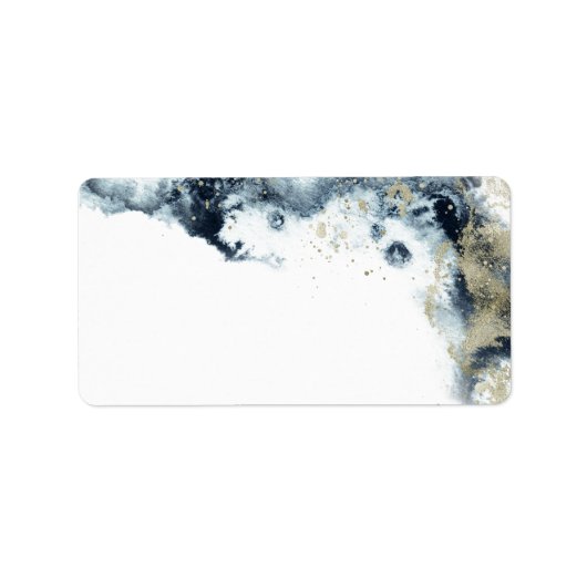 étiquette d'enveloppe minimaliste à vagues aquarel (Devant)