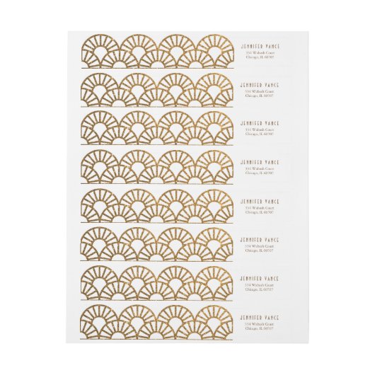 Étiquette d'enveloppes de ventilateur Gold Art Déc (Feuille)