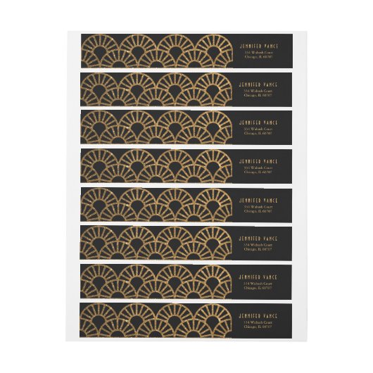 Étiquette d'enveloppes de ventilateur Gold Art Déc (Feuille)