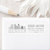 Étiquette Denver, Colorado Stylisé Skyline | (En situation)