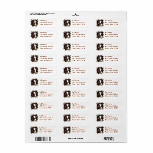 Étiquette d'envoi Secourt à cheval (Feuille entière)