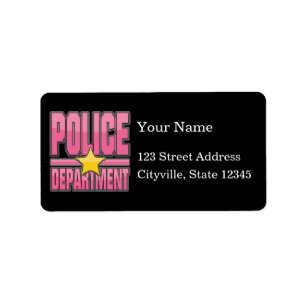 Étiquette Département de Police rose de lustre