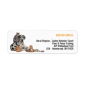 Étiquette Déplacement d'un chat Great Dane (Devant)