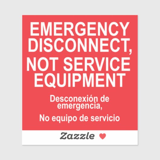 Étiquette d'équipement de déconnexion d'urgence (Feuille)