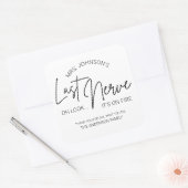 Étiquette Dernier de bougie Nerve de l'enseignant (Enveloppe)