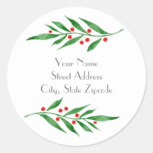 étiquette des "Baies rouges Feuilles vertes" (Devant)