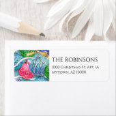 Étiquette des boules de Noël décoratives scintilla (En situation)