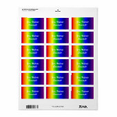Étiquette des couleurs arc-en-ciel de l'anniversai (Feuille entière)