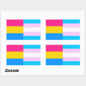 Étiquette des drapeaux Pansexual/trans pride (Feuille)