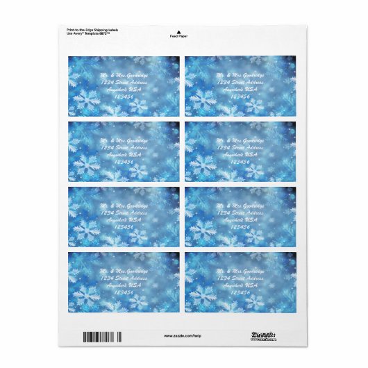 Étiquette des flocons de Noël (Feuille entière)