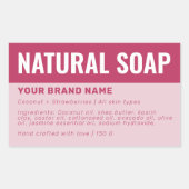 Étiquette des ingrédients de l'emballage de savon (Devant)