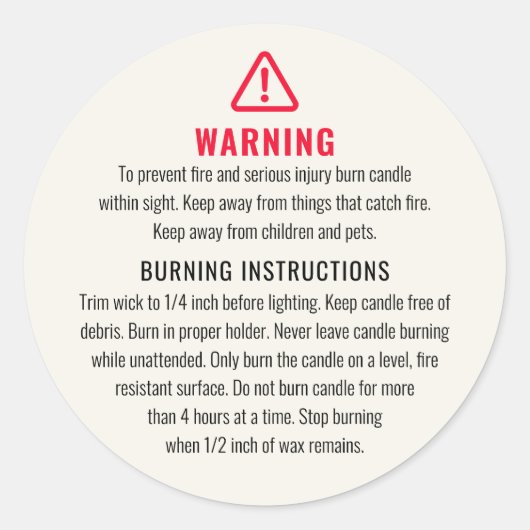 Étiquette des instructions d'avertissement et de b (Devant)