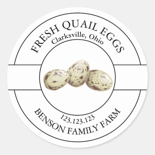 Étiquette des oeufs de caille frais (Devant)