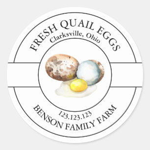 Étiquette des oeufs de caille frais