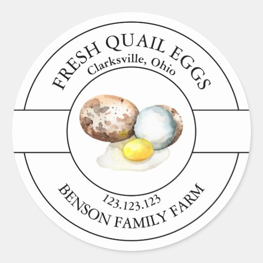 Étiquette des oeufs de caille frais (Devant)