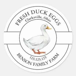 Étiquette des oeufs de canard frais