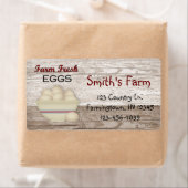 Étiquette des oeufs frais de ferme (En situation)