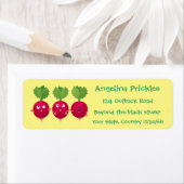 Étiquette Des radis mignons chantant des légumes de dessin a (En situation)