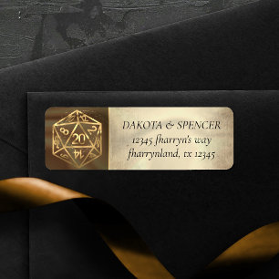 Étiquette Dés RPG Adresse de joueur de tabletop PnP Fantas