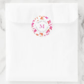 Étiquette des tiges d'aquarelle rose et orange cha (Sac)