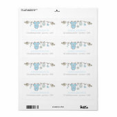 Étiquette Des vêtements de bébé élégants et bleus (Feuille entière)