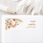 Étiquette Desert Boho Pampas Grass Terracotta Adresse de ret (En situation)