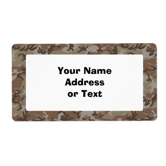 Étiquette Désert de Camouflage (Devant)
