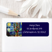 Étiquette Désert de Noël Saguaro Cactus Adresse de retour (En situation)