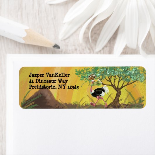 Étiquette Desert Ostrich Runner (En situation)