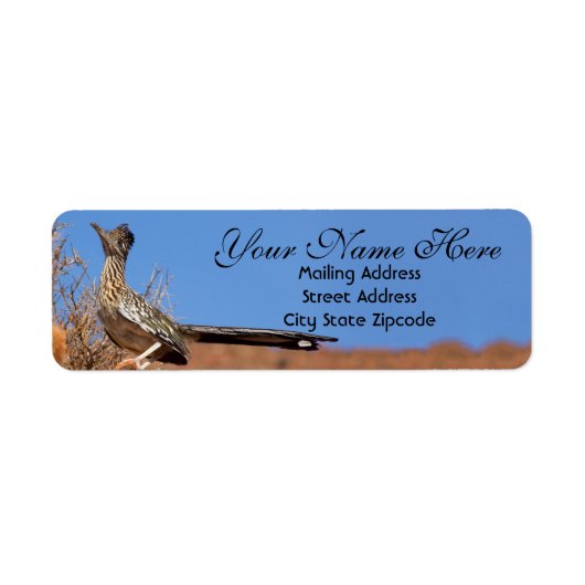 Étiquette Desert Roadrunner Adresse (Devant)