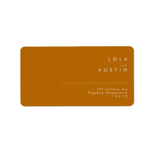 Étiquette Désert simple Burnt Orange Wedding RSVP Adresse