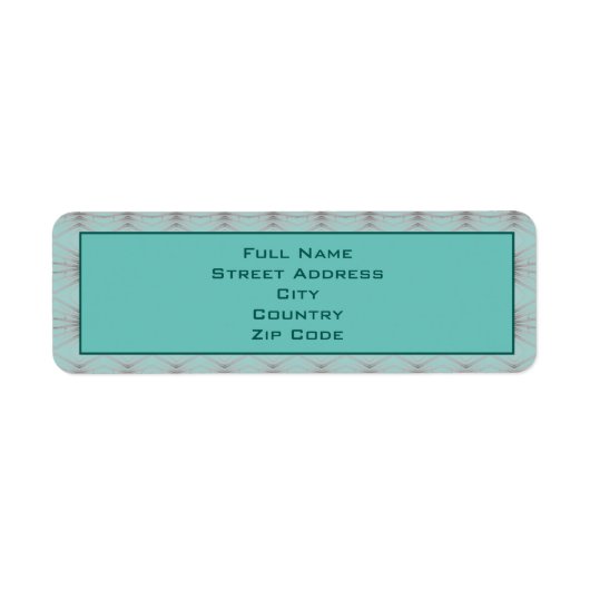 Étiquette Design à motif gris avec turquoise (Devant)
