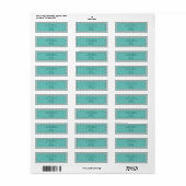 Étiquette Design à motif gris avec turquoise (Feuille entière)