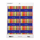 Étiquette Design à rayures arc-en-ciel (Feuille entière)
