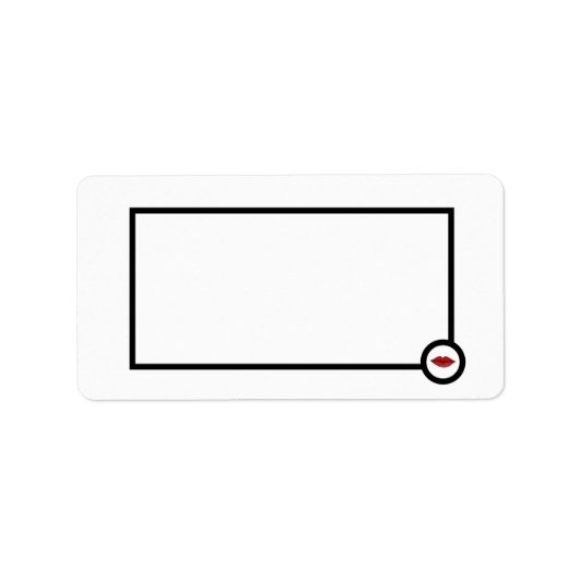 Étiquette Design Black & White Red Lips (Devant)