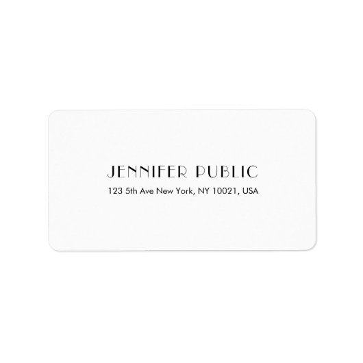 Étiquette Design créatif moderne Modèle blanc tendance (Devant)