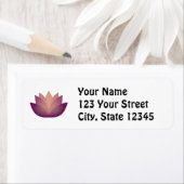 Étiquette Design de fleurs Mauve Lotus (En situation)