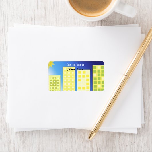 Étiquette Design de gratte-ciel (En situation)