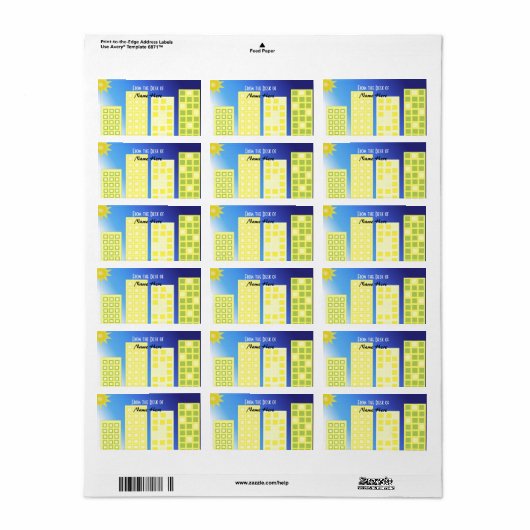 Étiquette Design de gratte-ciel (Feuille entière)