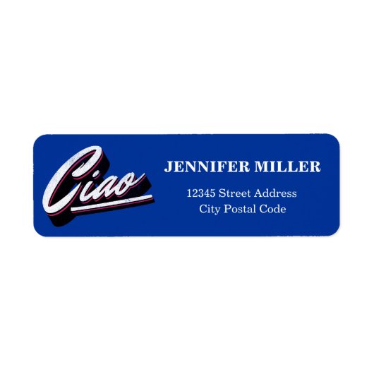 Étiquette Design de texte Ciao (Devant)