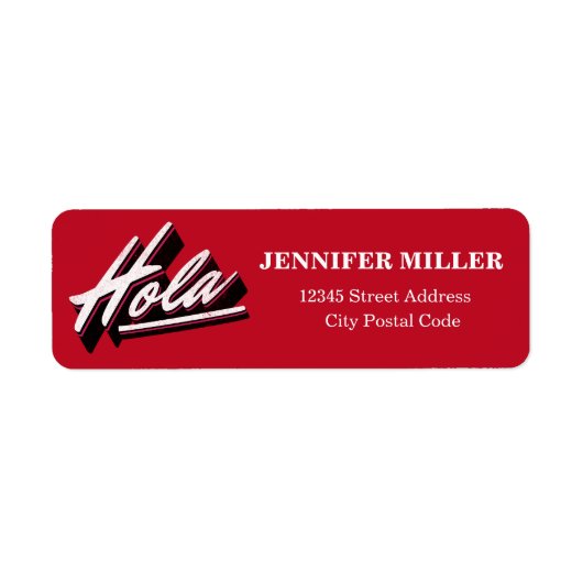 Étiquette Design de texte Hola (Devant)