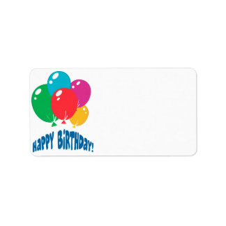 Étiquette design des ballons d'anniversaire heureux