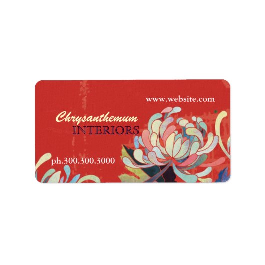 Étiquette Design d'intérieur Floral moderne (Devant)