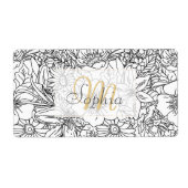 Étiquette Design élégant Doodé floral à main (Devant)