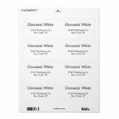 Étiquette Design élégant Noir & Blanc Plaine Élégant Moderne (Feuille entière)