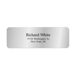 Étiquette Design élégant Silver Grey Plain élégant Moderne